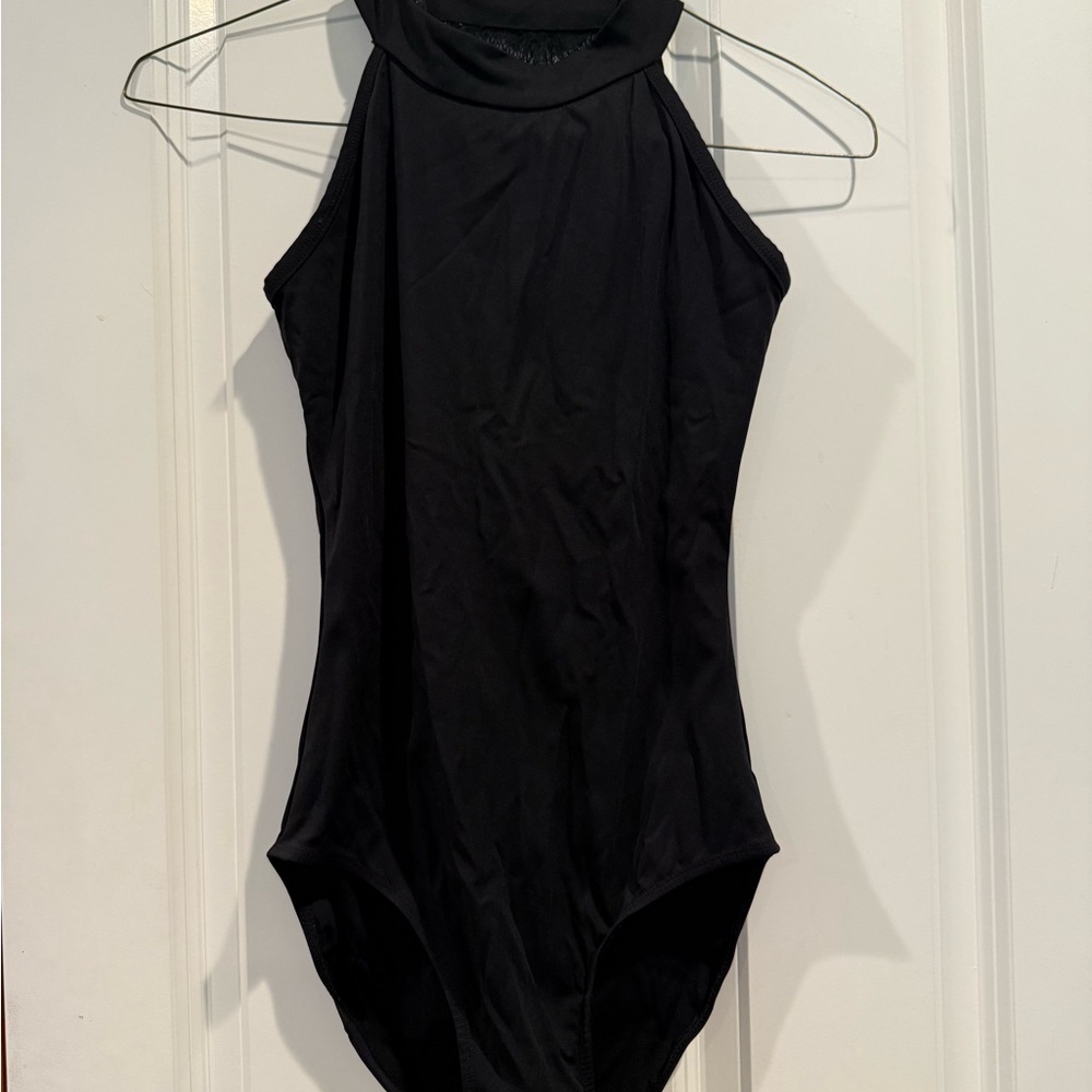 Adult Medium Black Leo with lace back